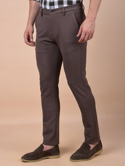Modern Edgey Brown Knitted Trousers