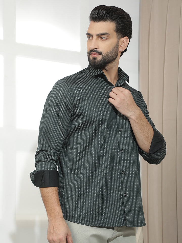 Green Geometric Print Shirt