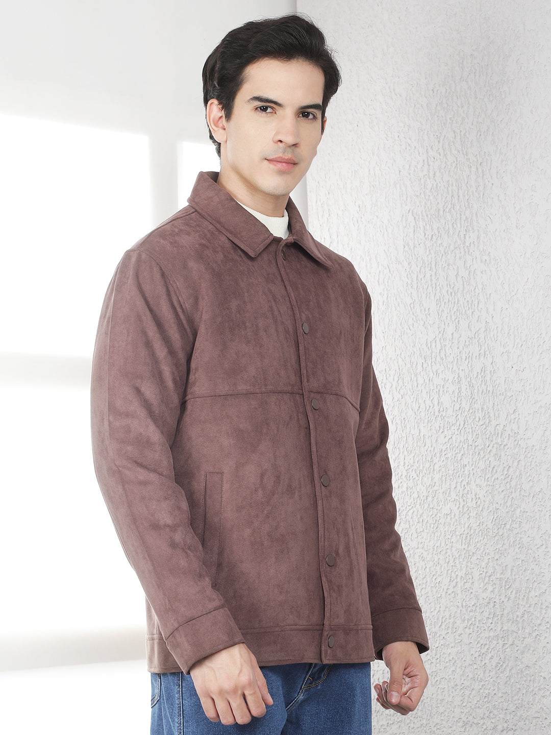Brown Faux Suede Shacket