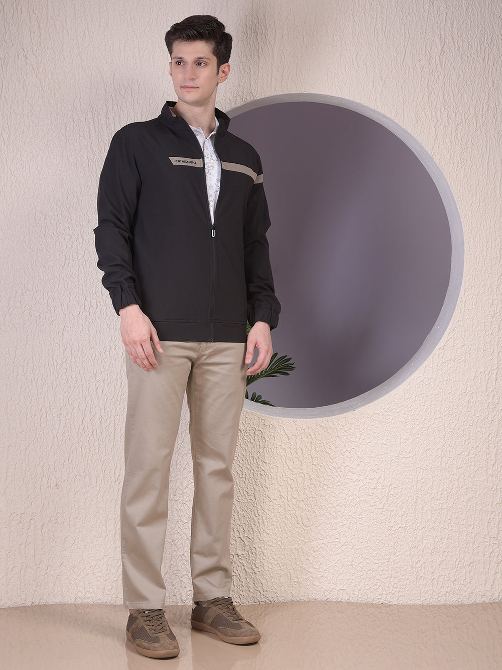 Black Contrast Tape Sweatshirt