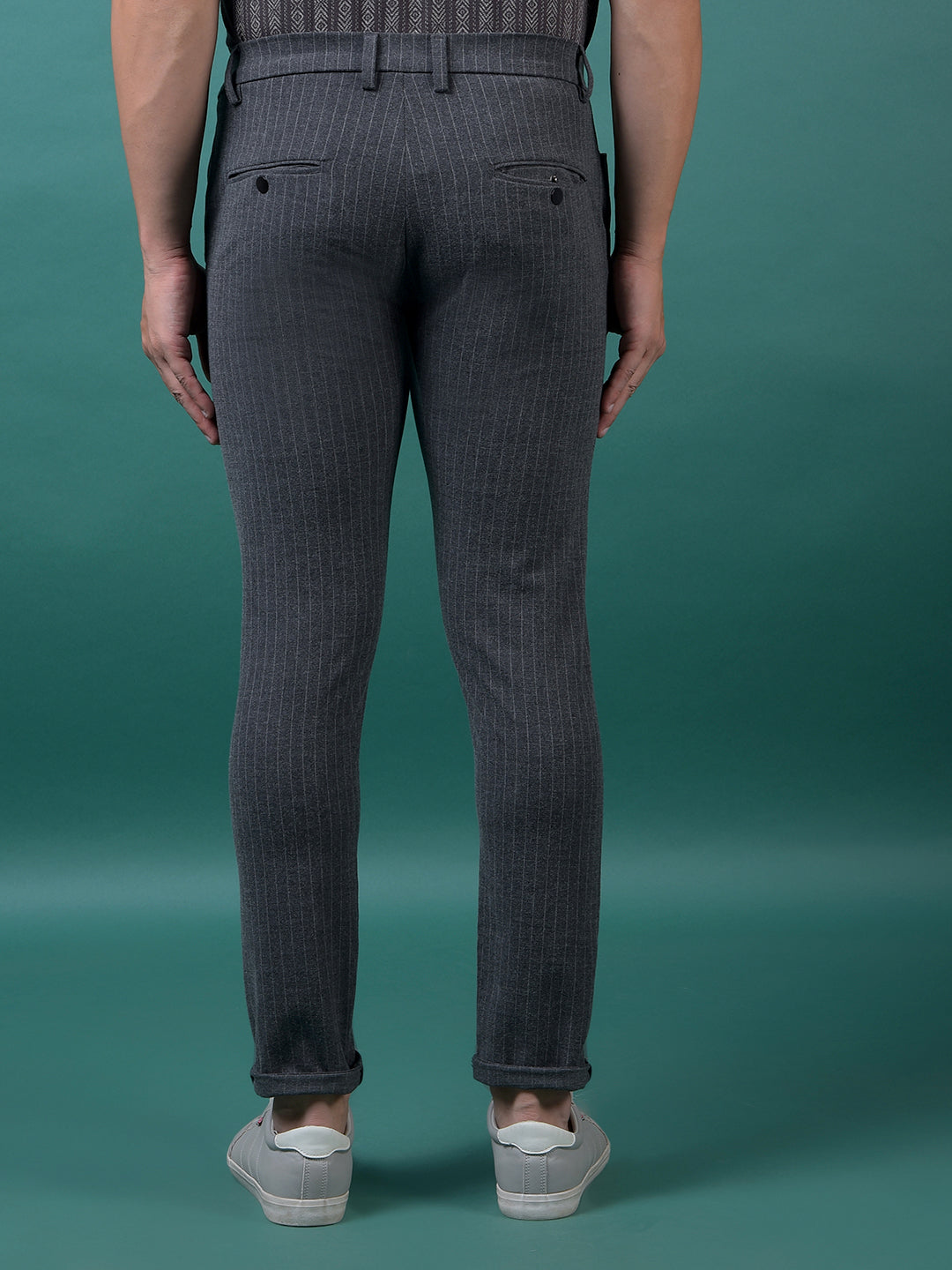 Black Vertical Stripes Trousers