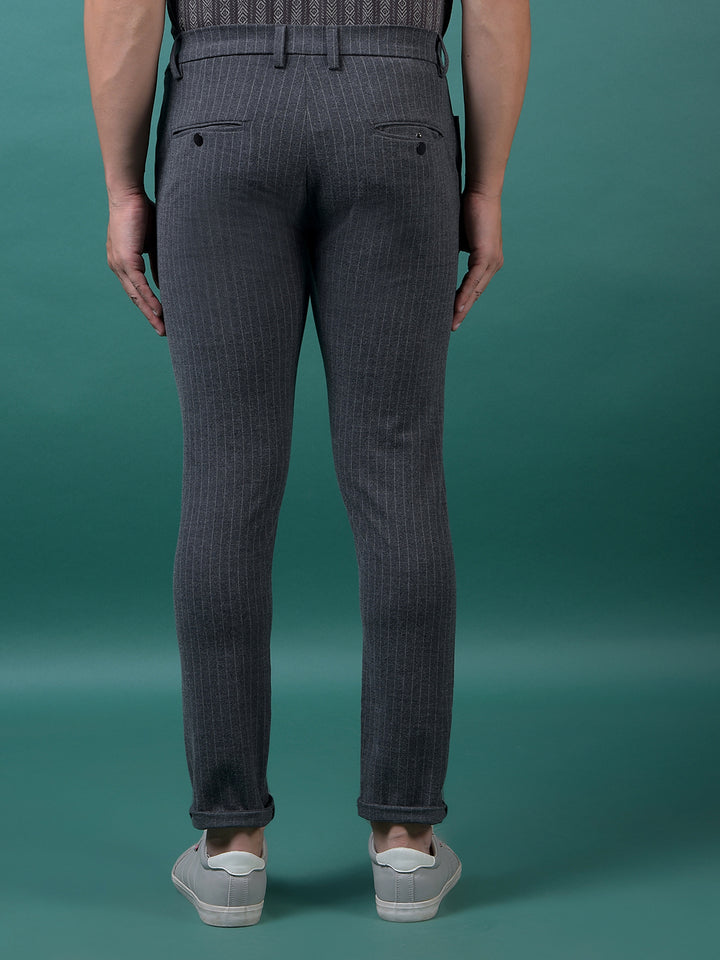 Black Vertical Stripes Trousers