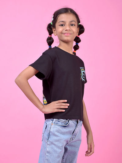 Black Graphic Print T-Shirt