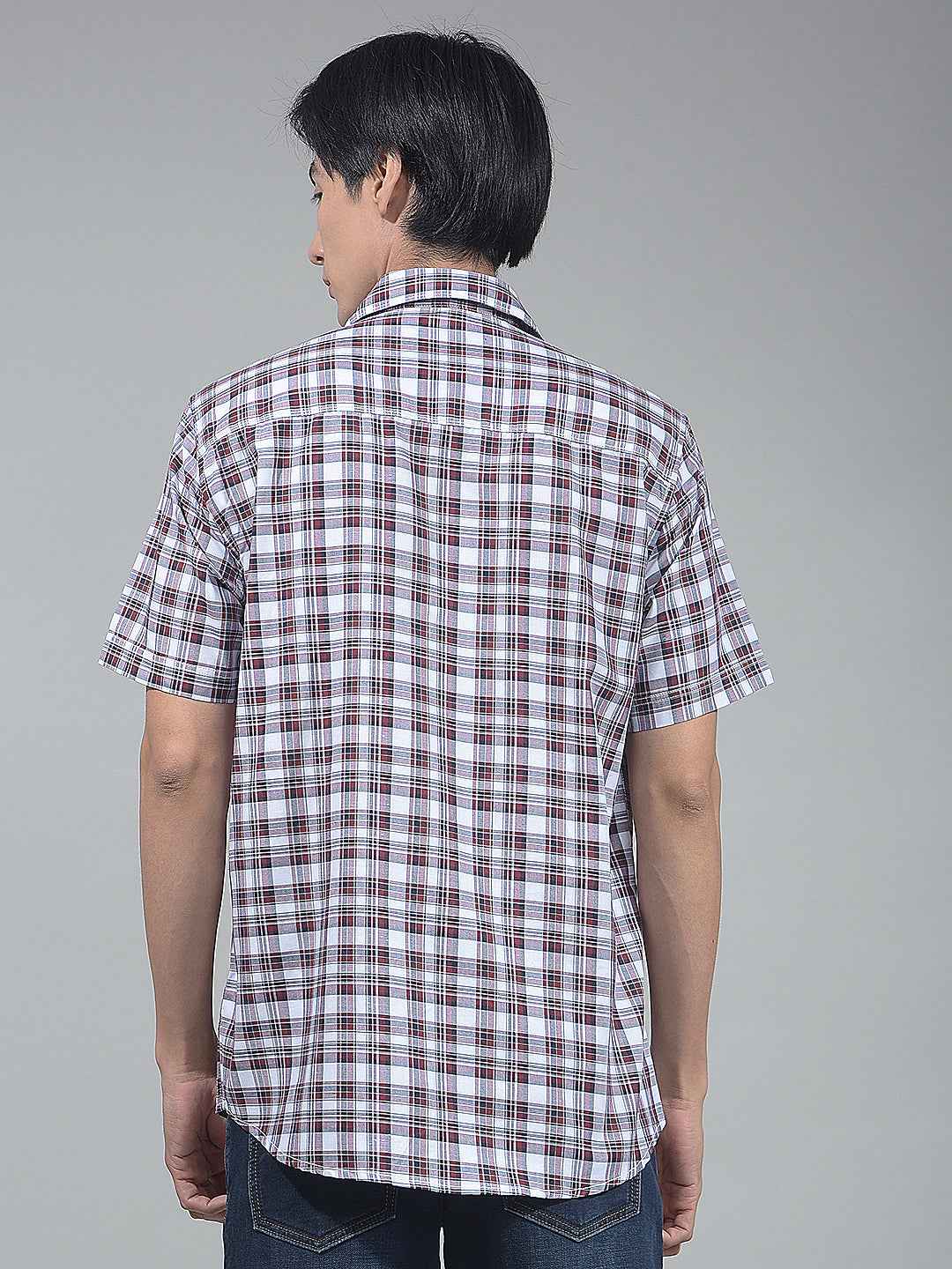 Maroon Smart Checked Casual Shirt
