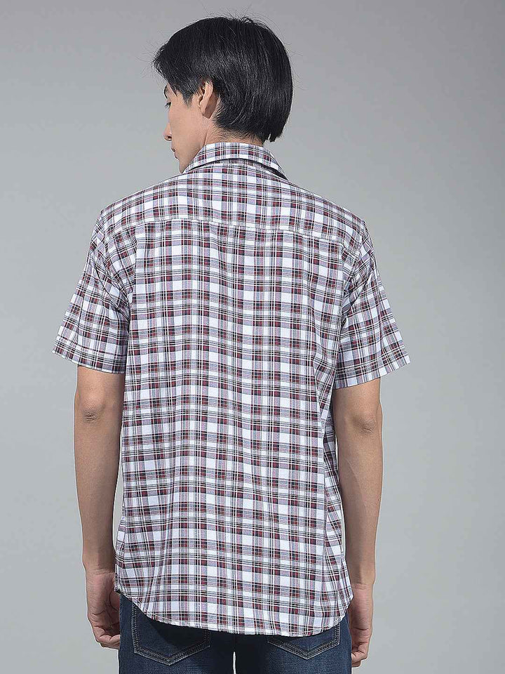 Maroon Smart Checked Casual Shirt