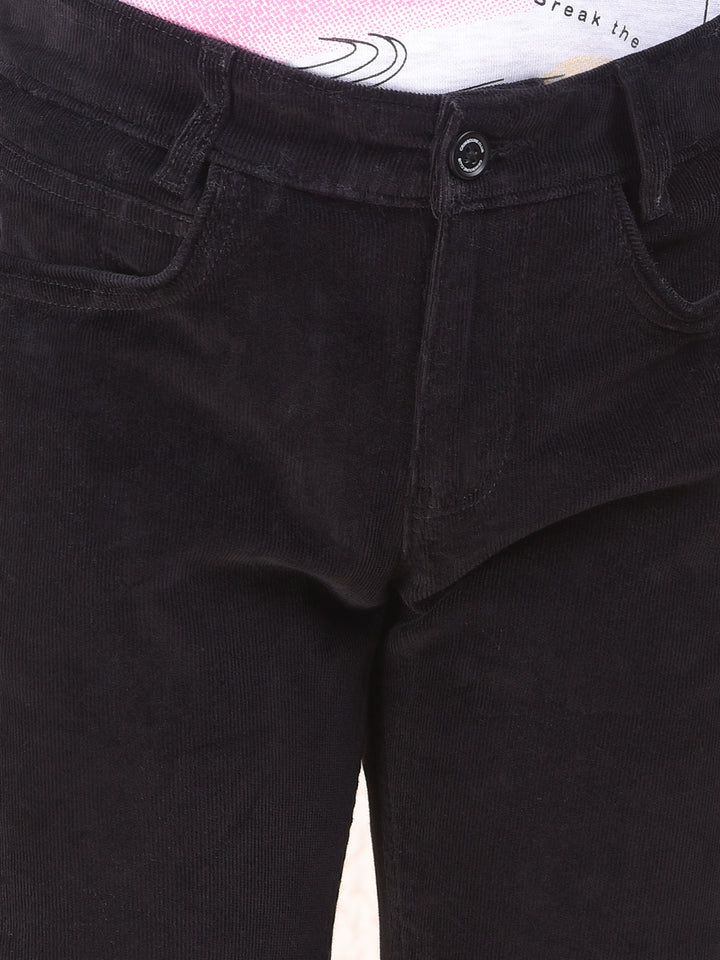 Modern Black Corduroy Trousers