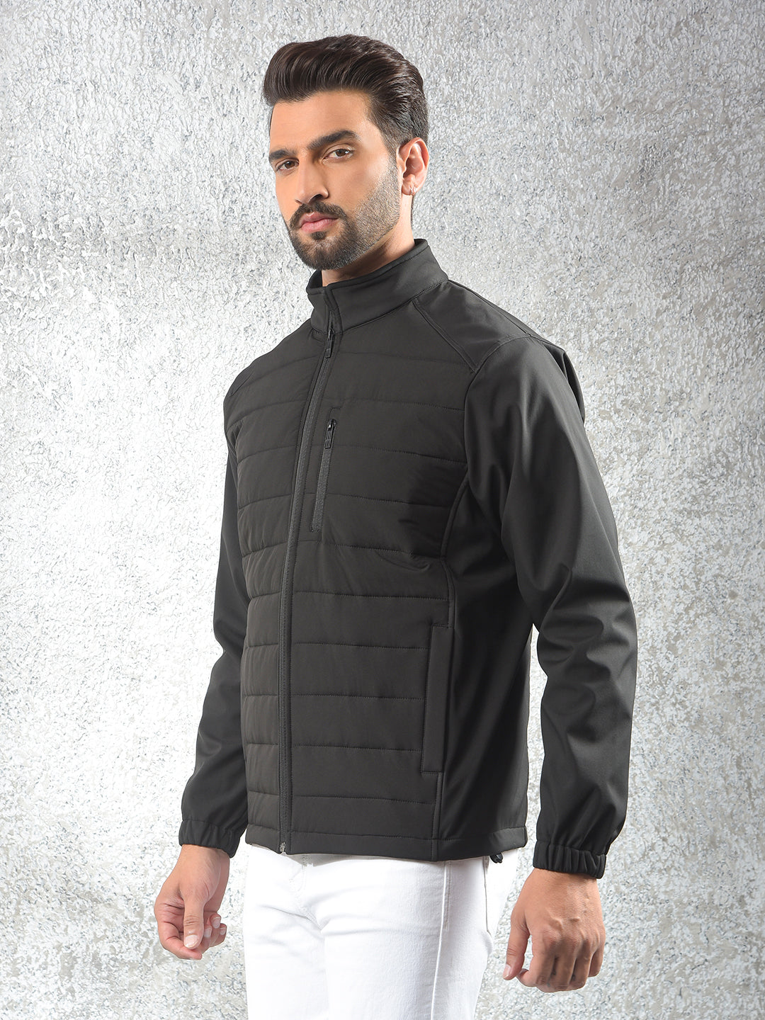 Contemporary Cut Black Puffer Jacket