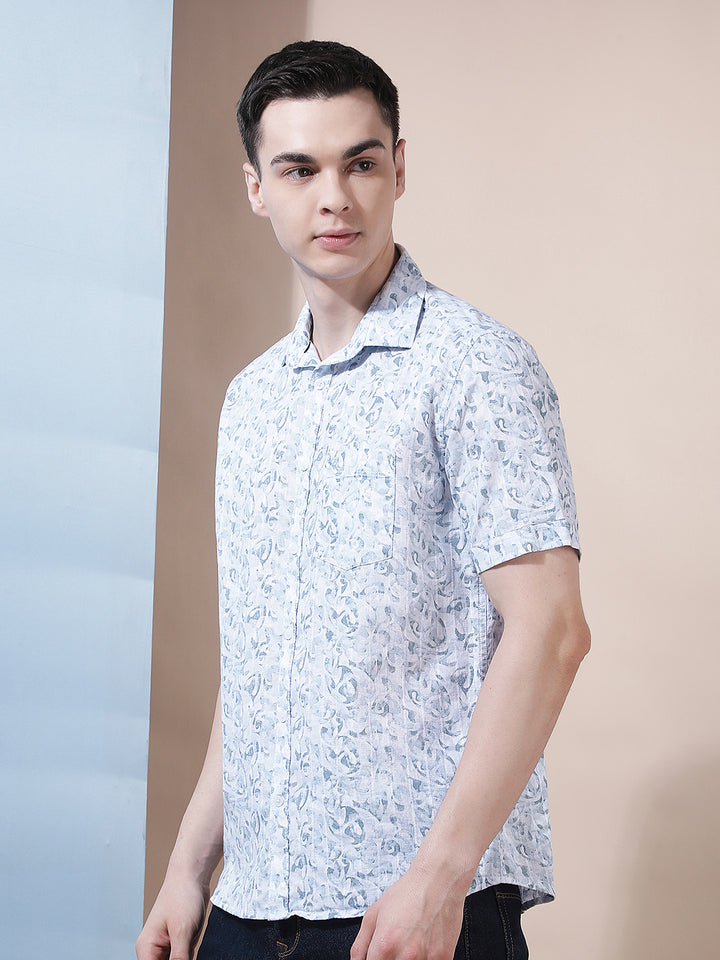 Fine Blue Printed Shirt