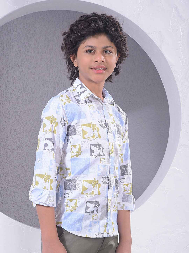 White Printed 100% Cotton Shirt