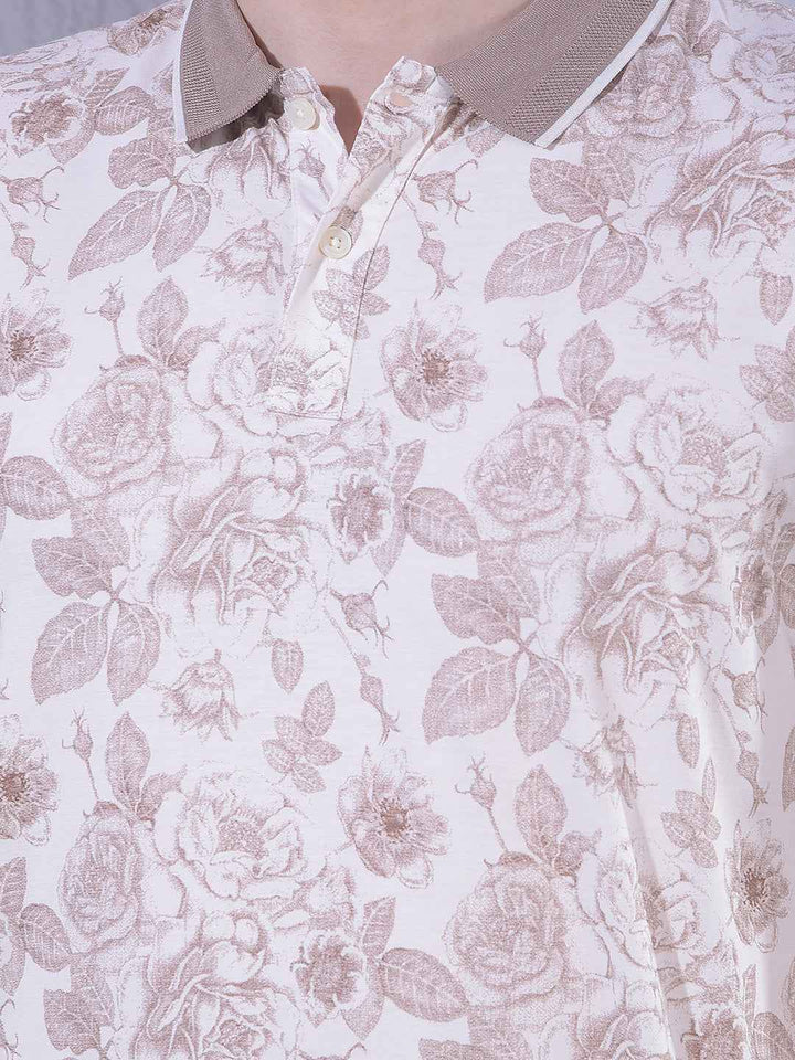 Brown Floral Print T-Shirt