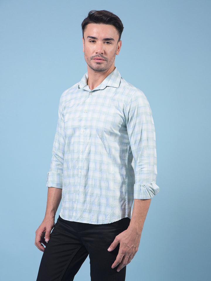 Green Checked 100% Cotton Shirt