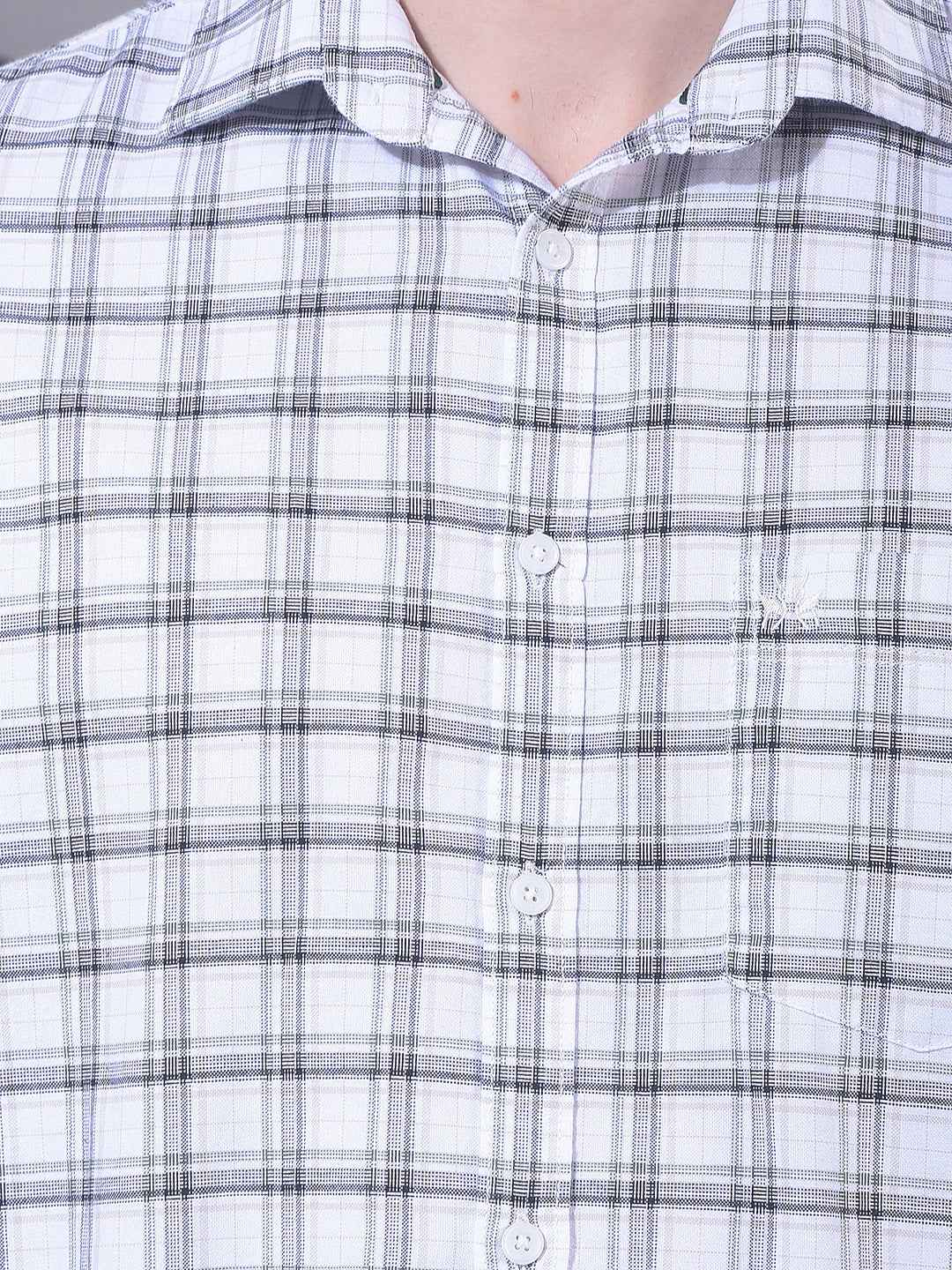 White Checked 100% Cotton Shirt