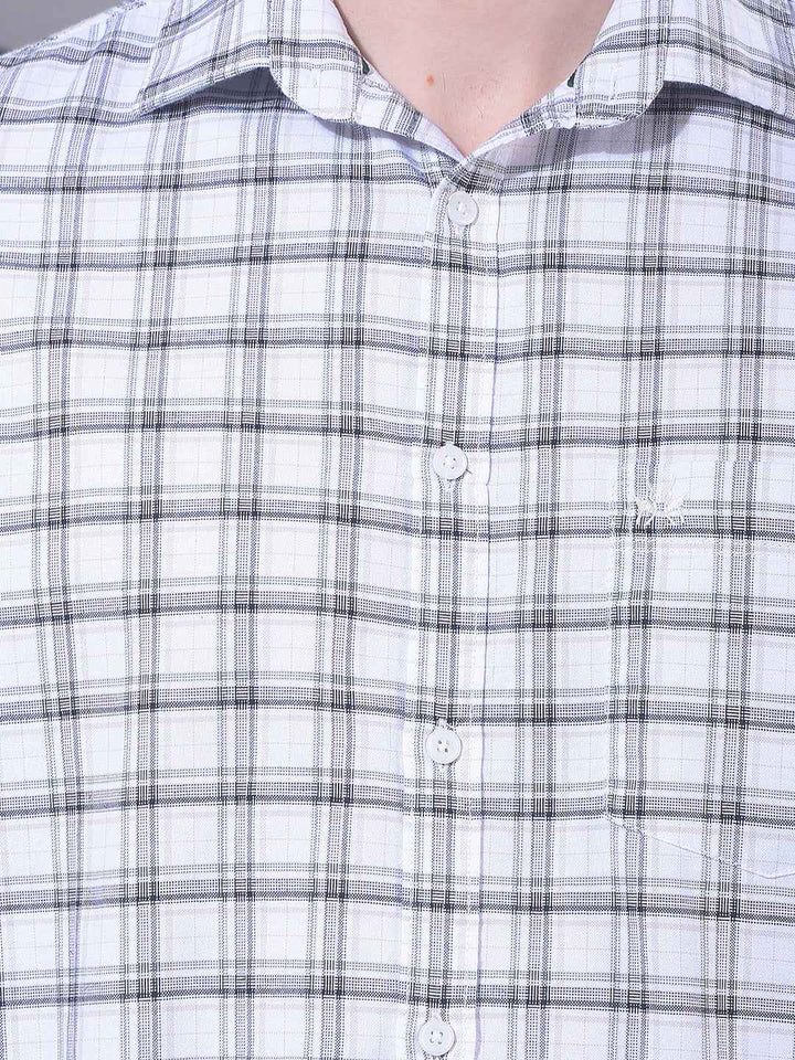 White Checked 100% Cotton Shirt