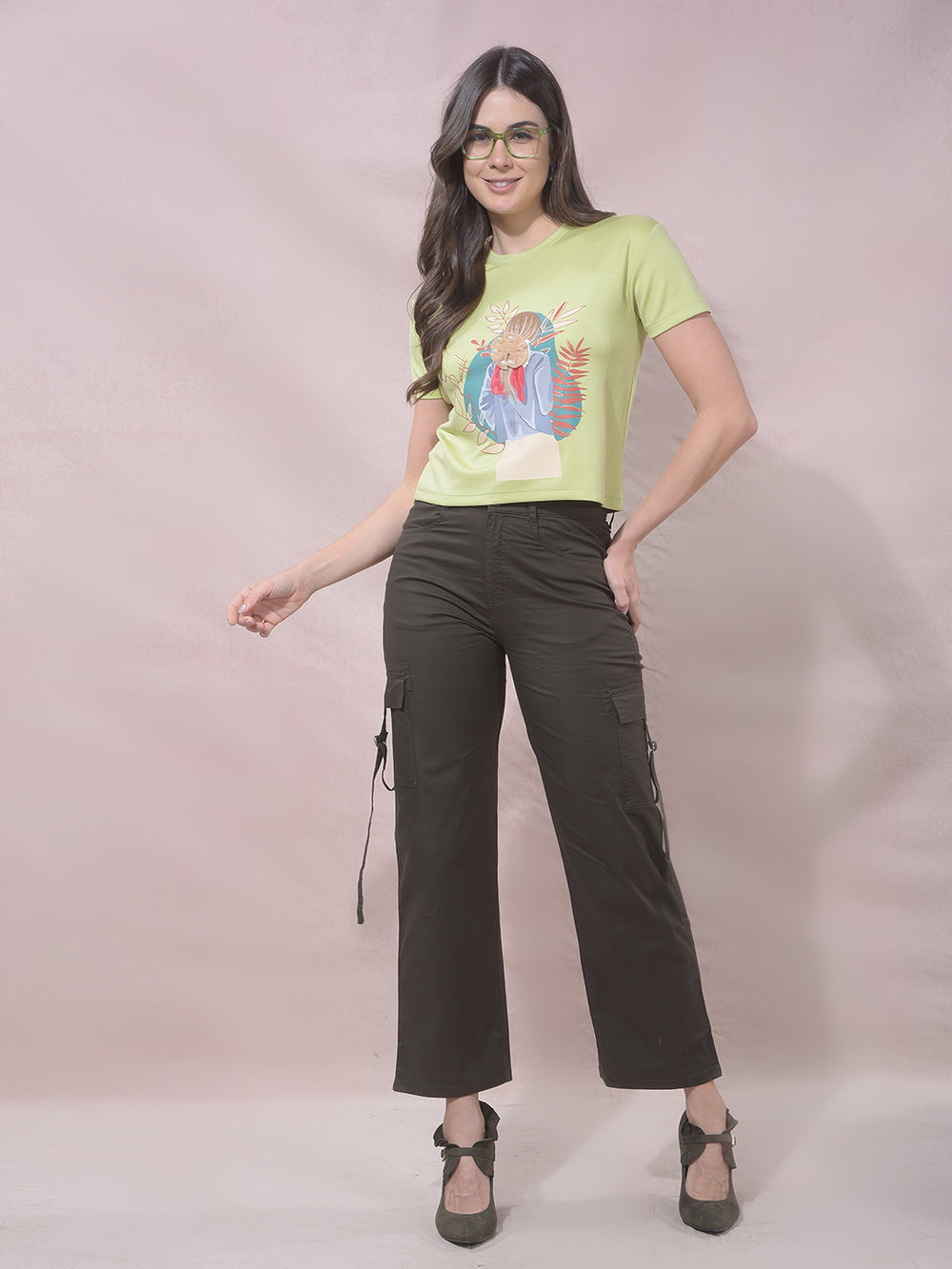 ZestLime Portrait Embellished T-Shirt