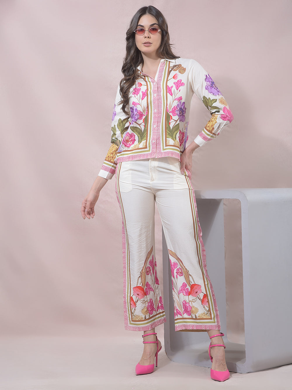 Multi-Color Floral Print Shirt