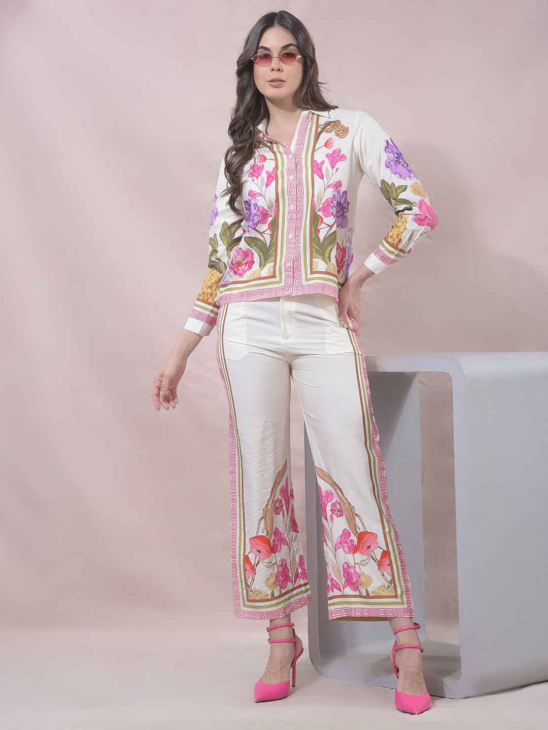 Multi-Color Floral Print Shirt