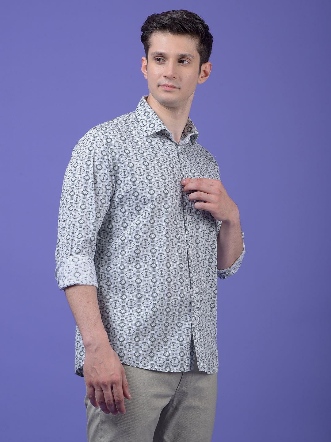Grey Printed Shirt