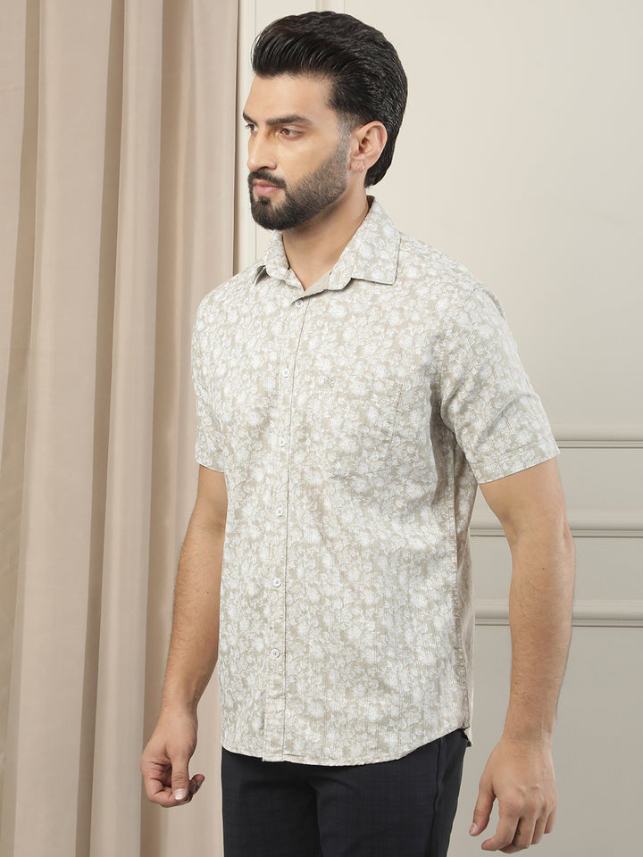 Green Floral Print Shirt