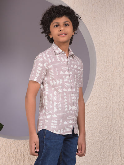 Purple Printed 100% Cotton Shirt