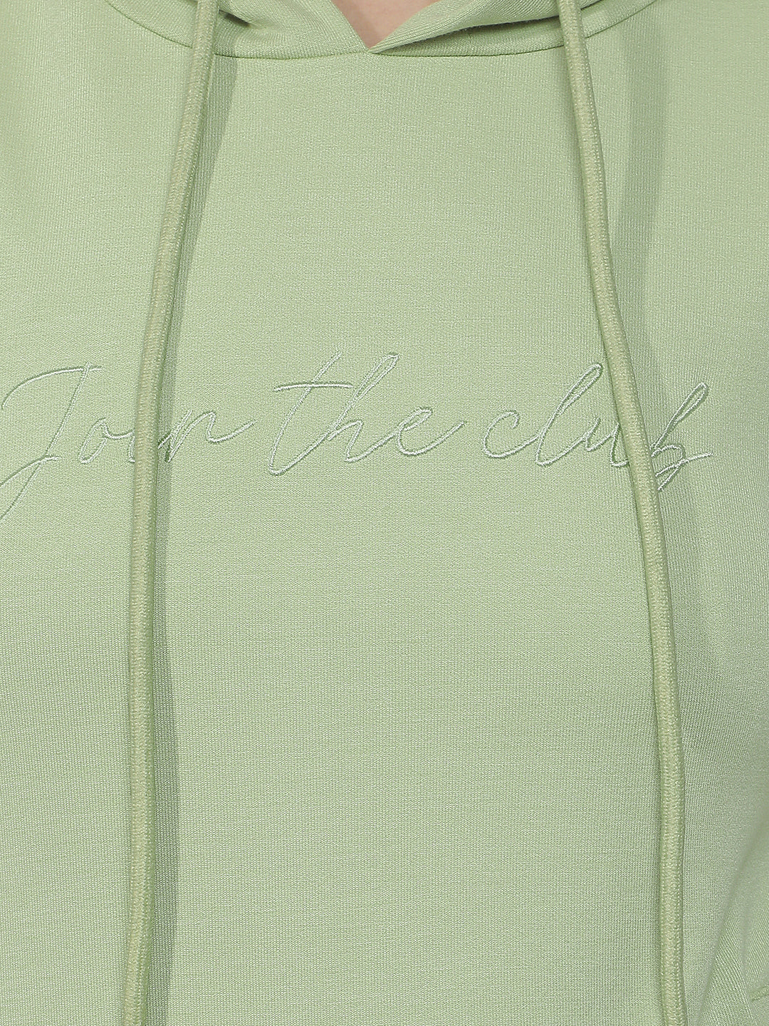 Green Typographic Print Hooded Sweatshirt