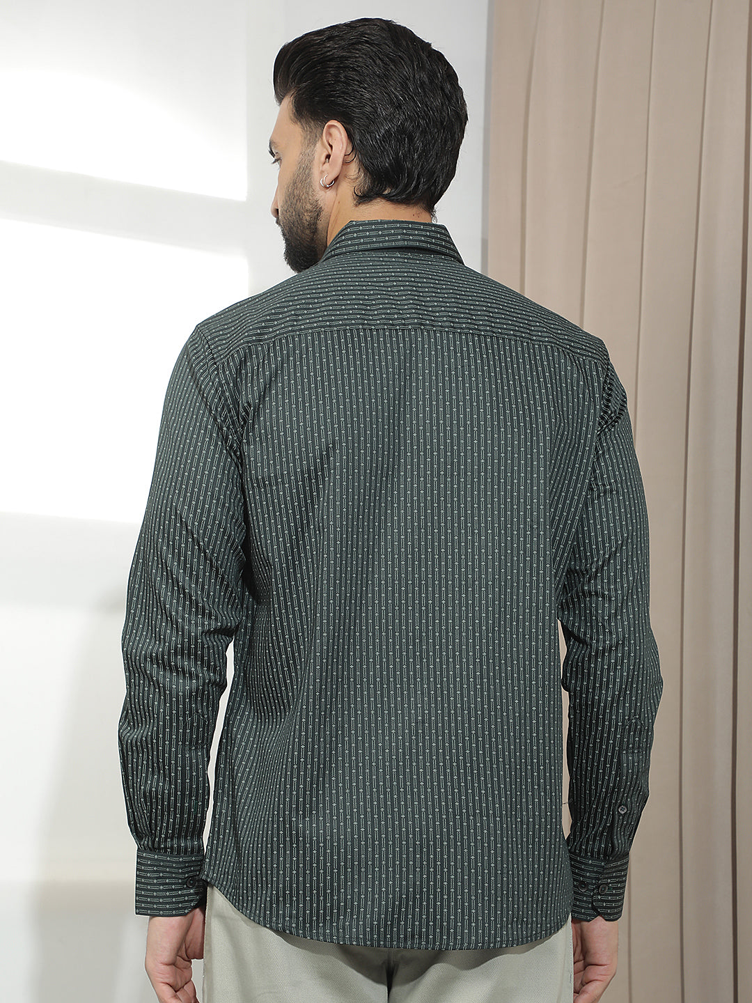 Green Geometric Print Shirt