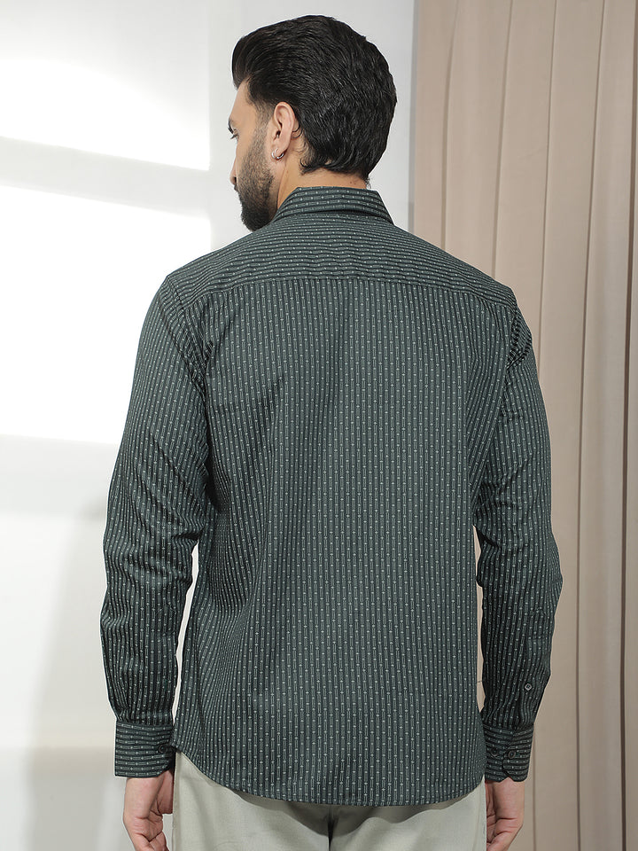 Green Geometric Print Shirt