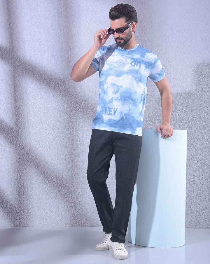 Blue Printed T-Shirt