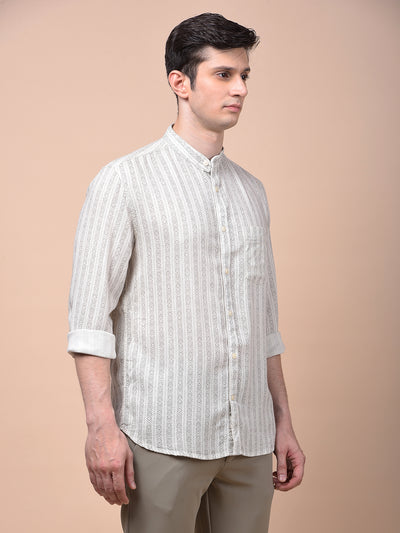 Urban Straight White Printed Shirt