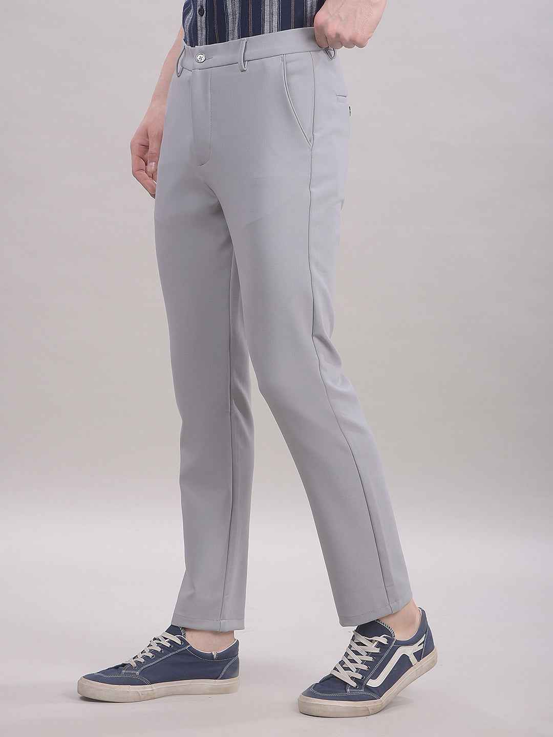 Street Grey Knit Trousers