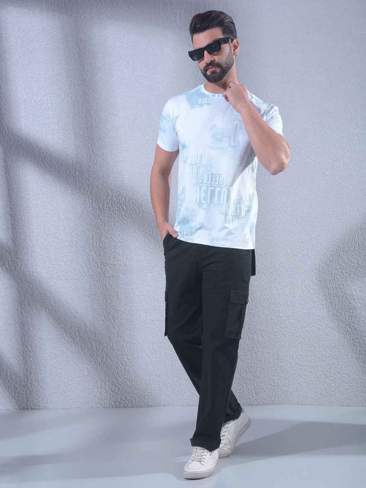 Green Typographic Print T-Shirt