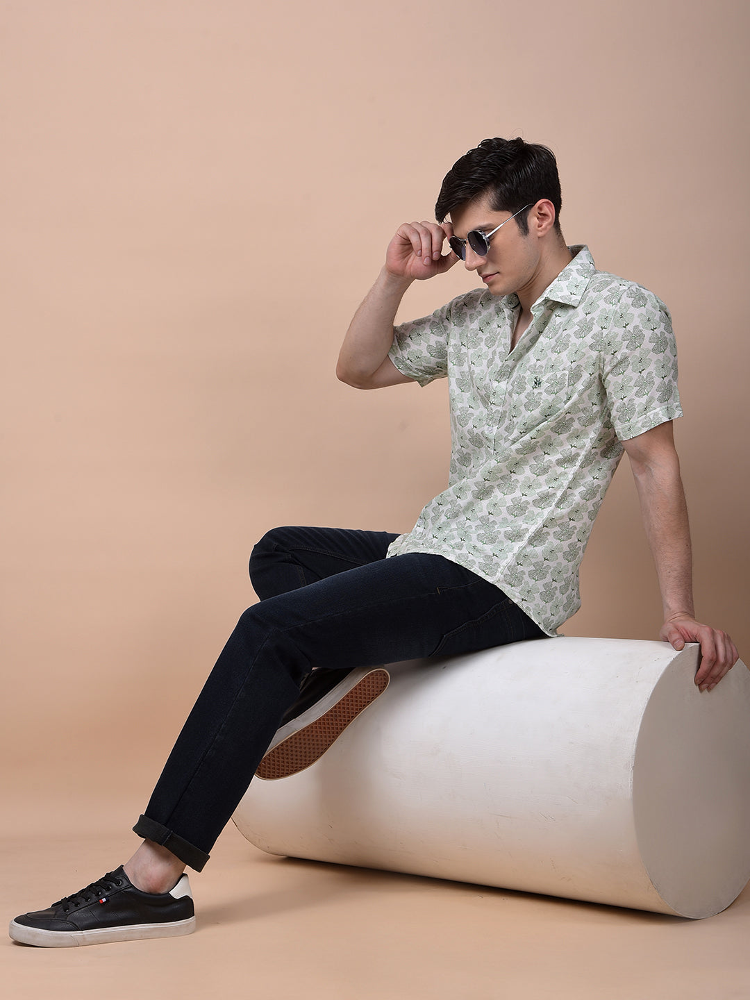 Green Floral Print Shirt