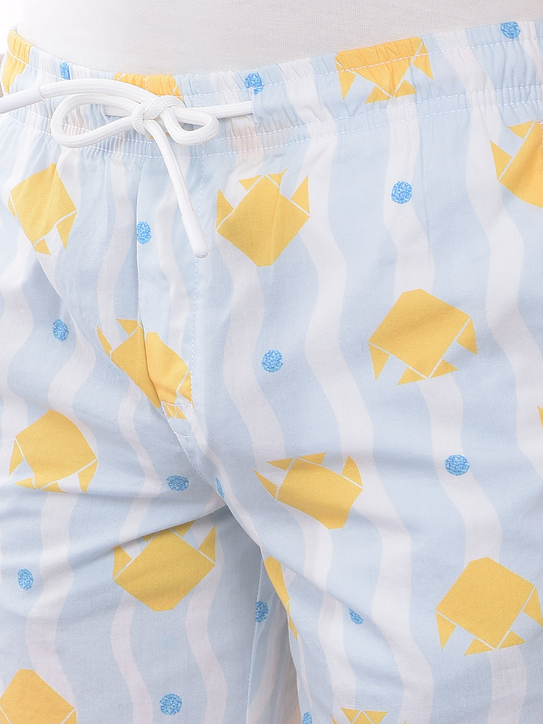 Sky Blue 100% Cotton Graphic Print Boxers