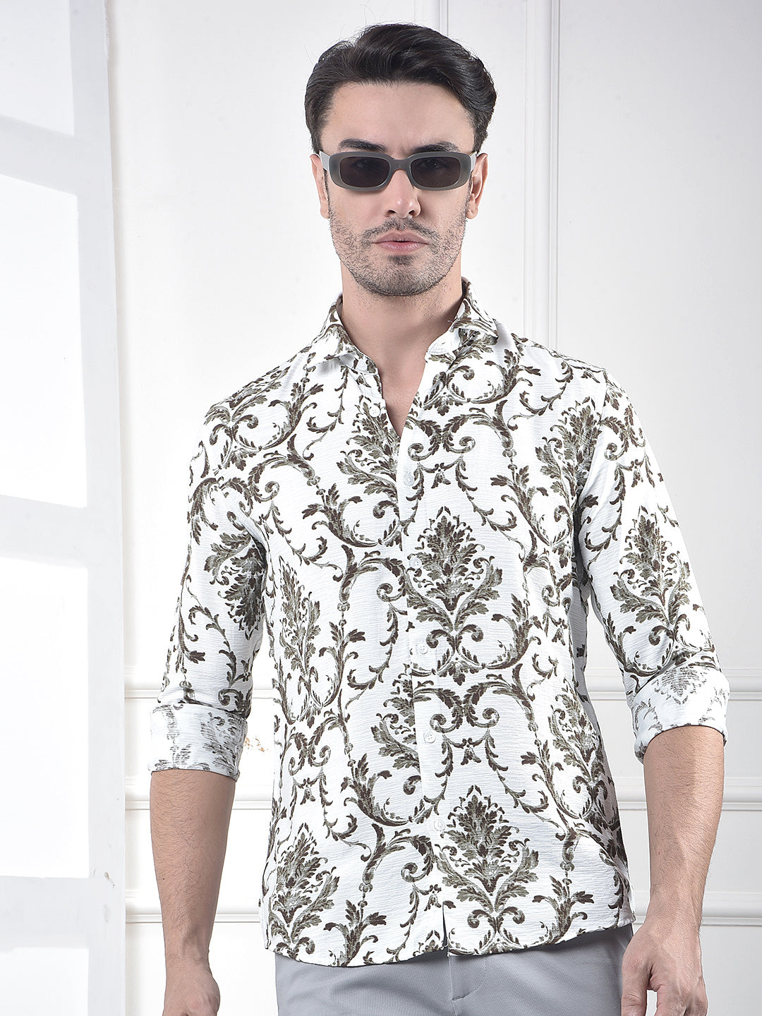 Green Floral Print Shirt