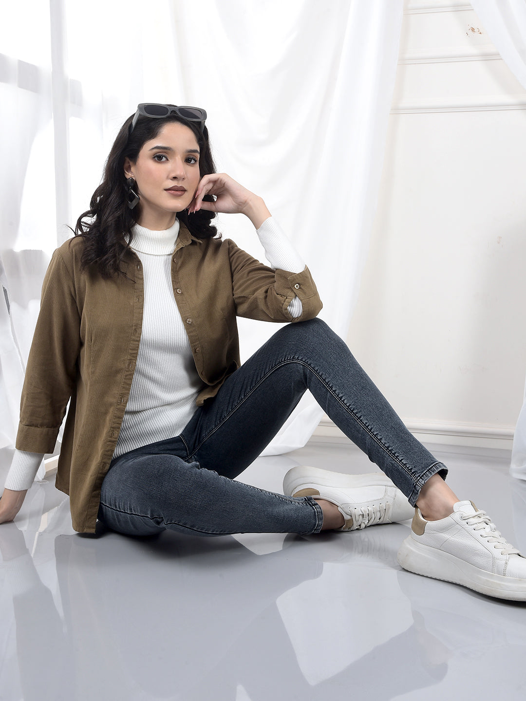 Grey Skinny High-Waist Jeans