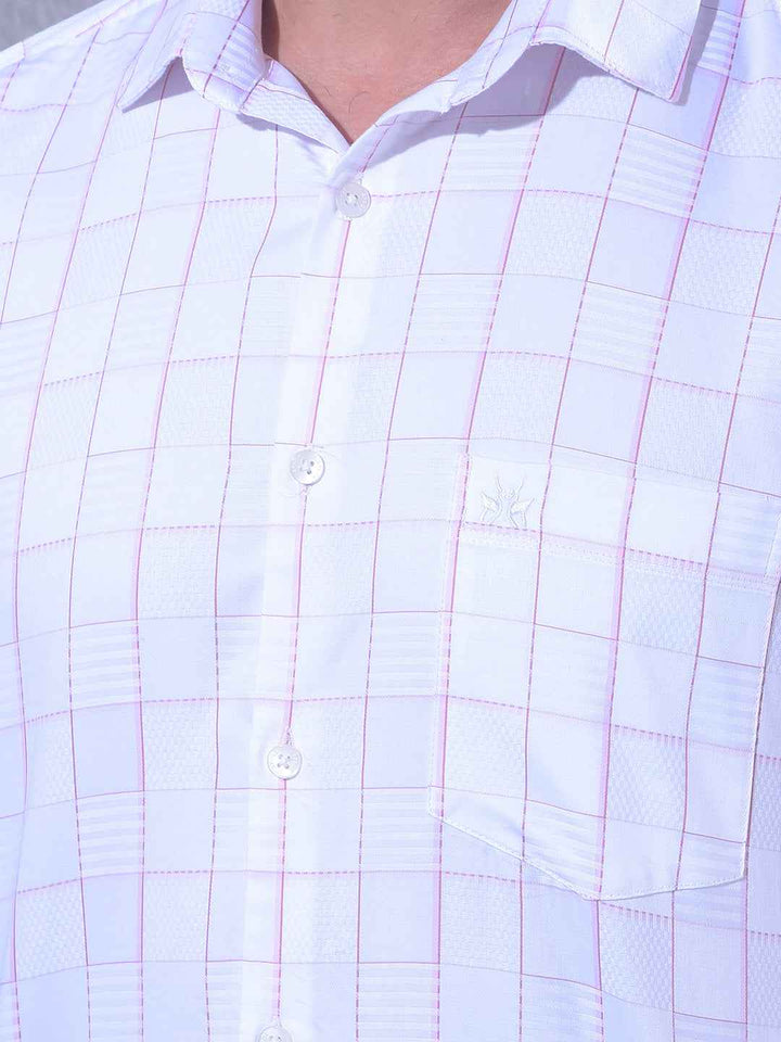 White Checked 100% Cotton Shirt