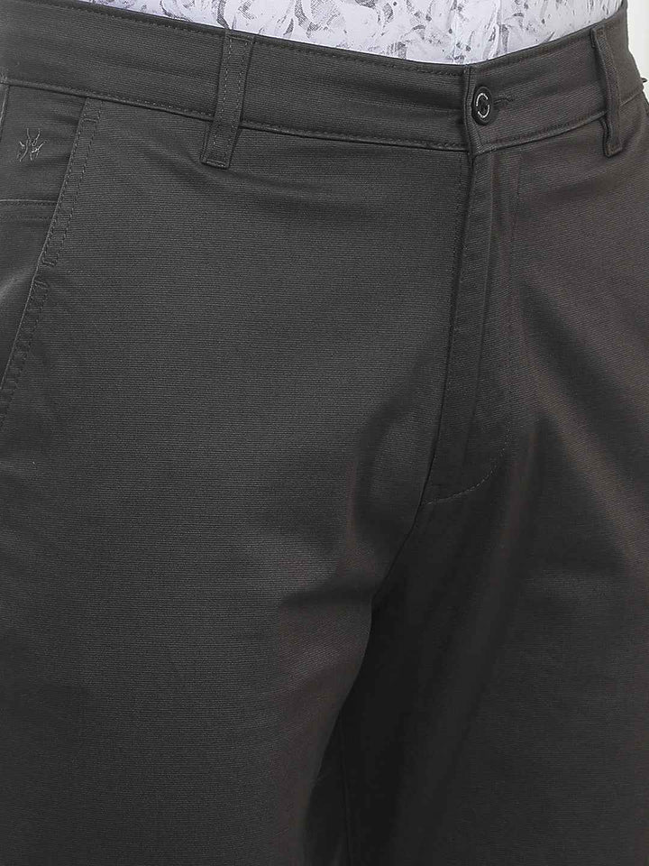 Black Dobby Cotton Trousers