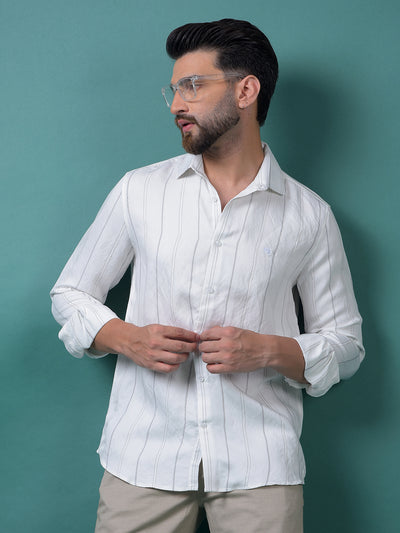White Vertical Stripes Shirt