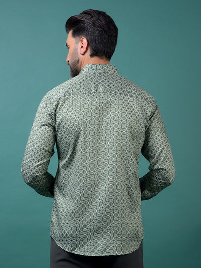 Green Floral Print Shirt