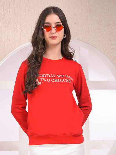 Red Graphic Print Sweatshirt