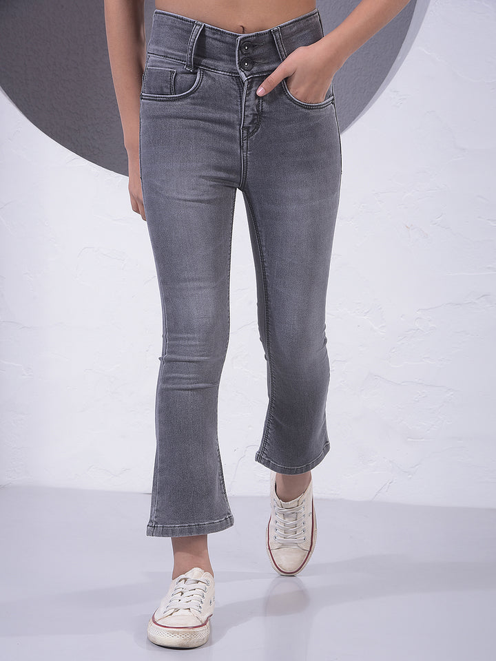 Black Bootcut High-Waist Jeans-Girls Jeans-Crimsoune Club