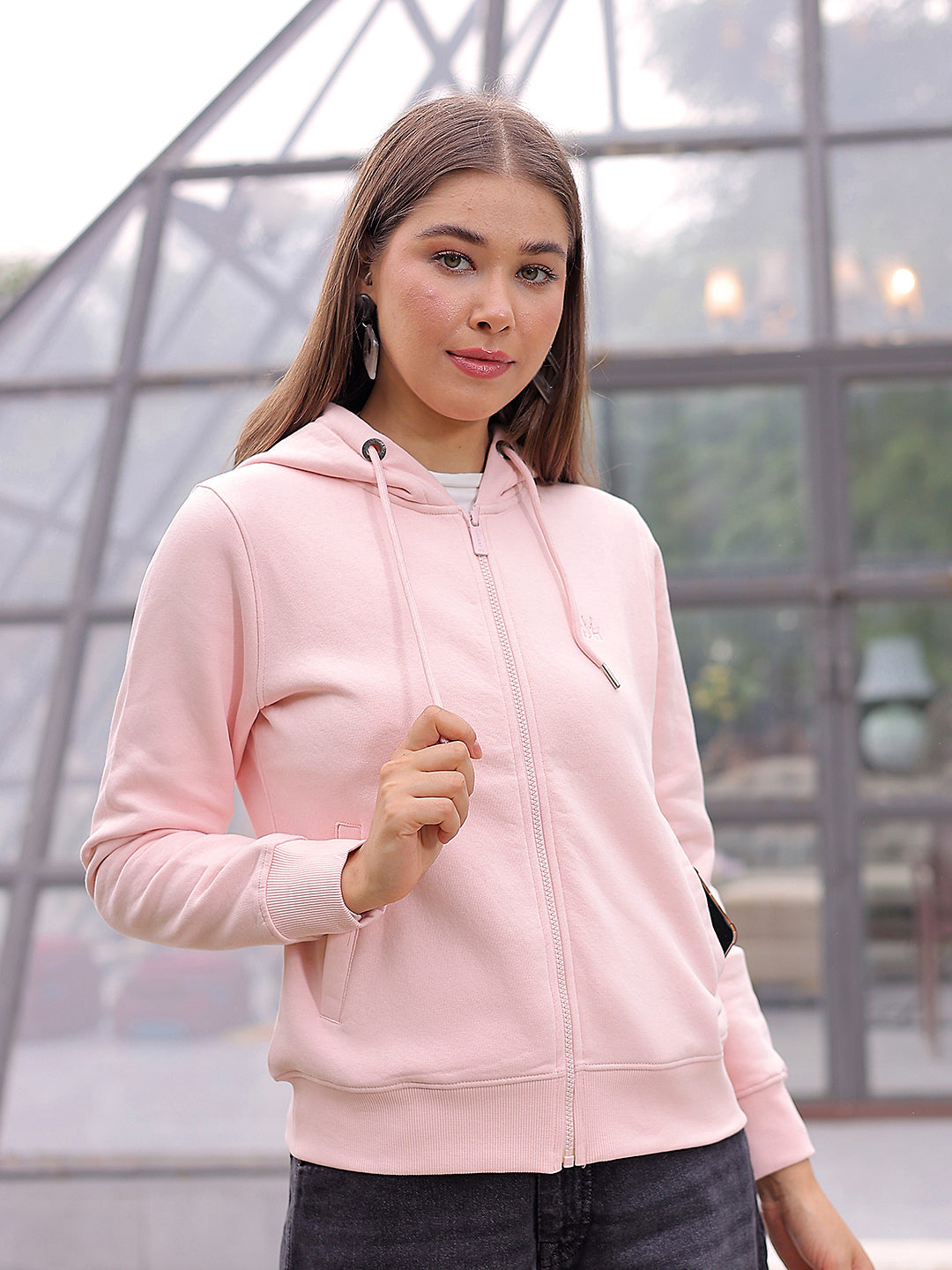 Pink Hooded Neck Sweatshirt
