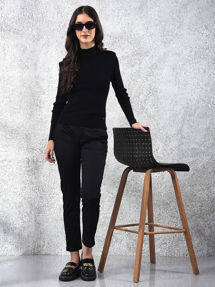 Classic Black Ribbed Sweater