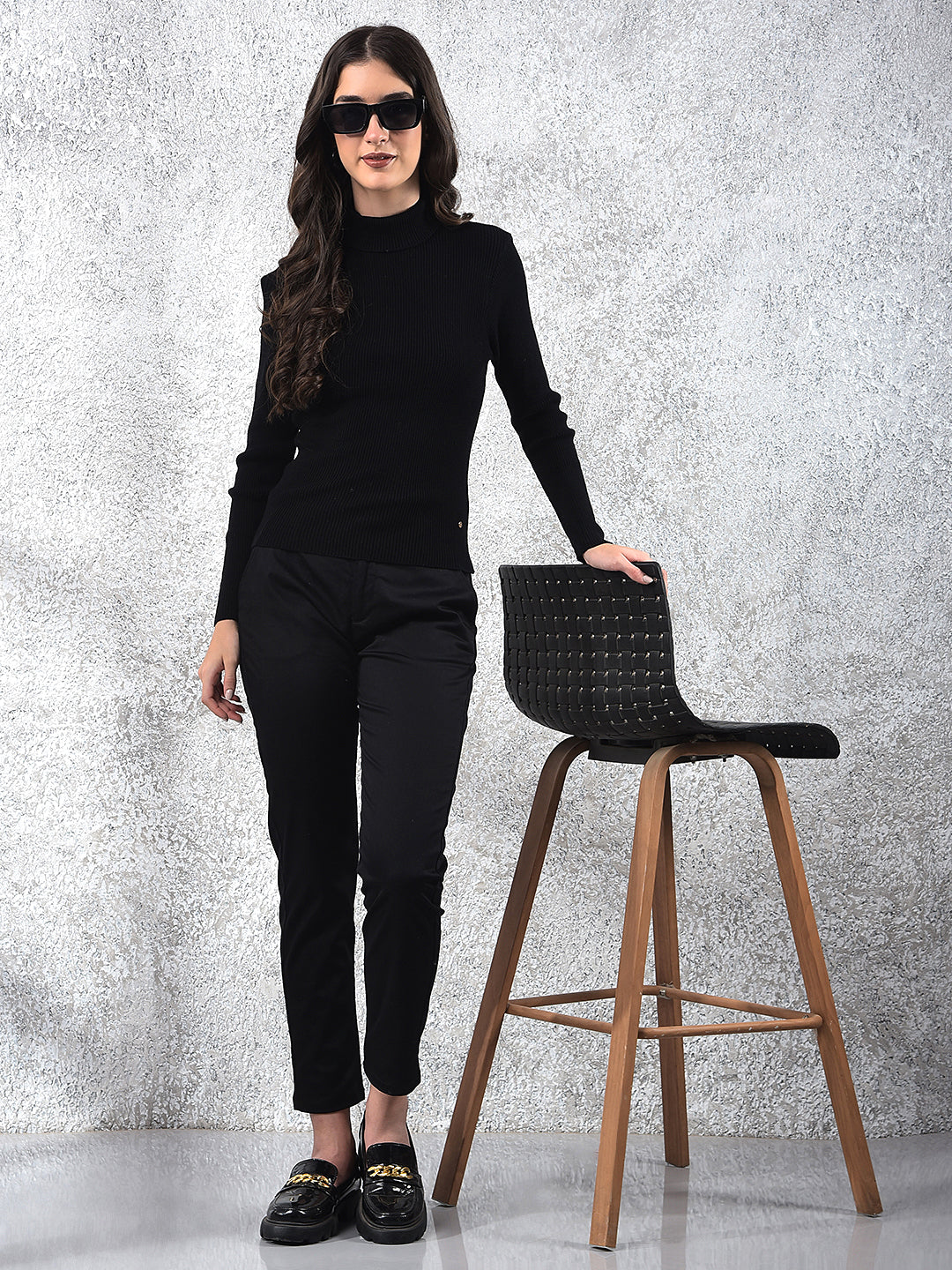 Classic Black Ribbed Sweater