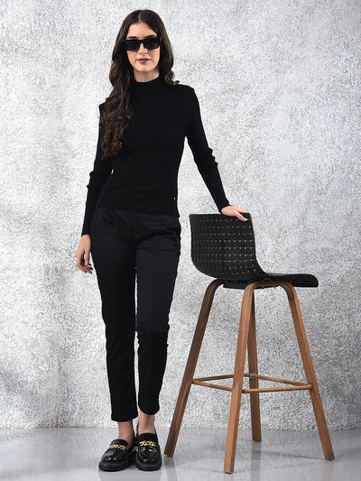 Classic Black Ribbed Sweater