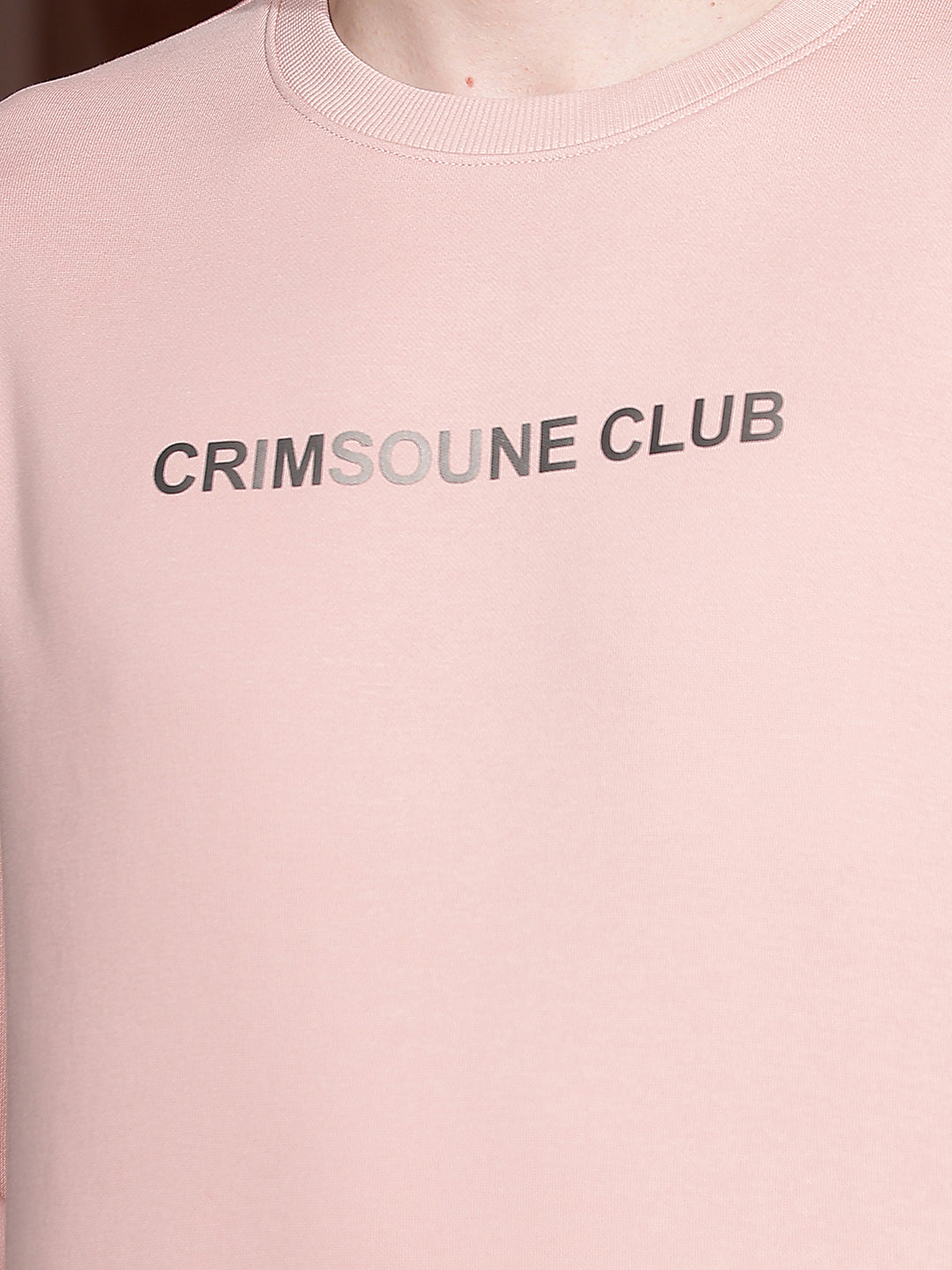 Pink Typographic Print Round Neck Sweatshirt