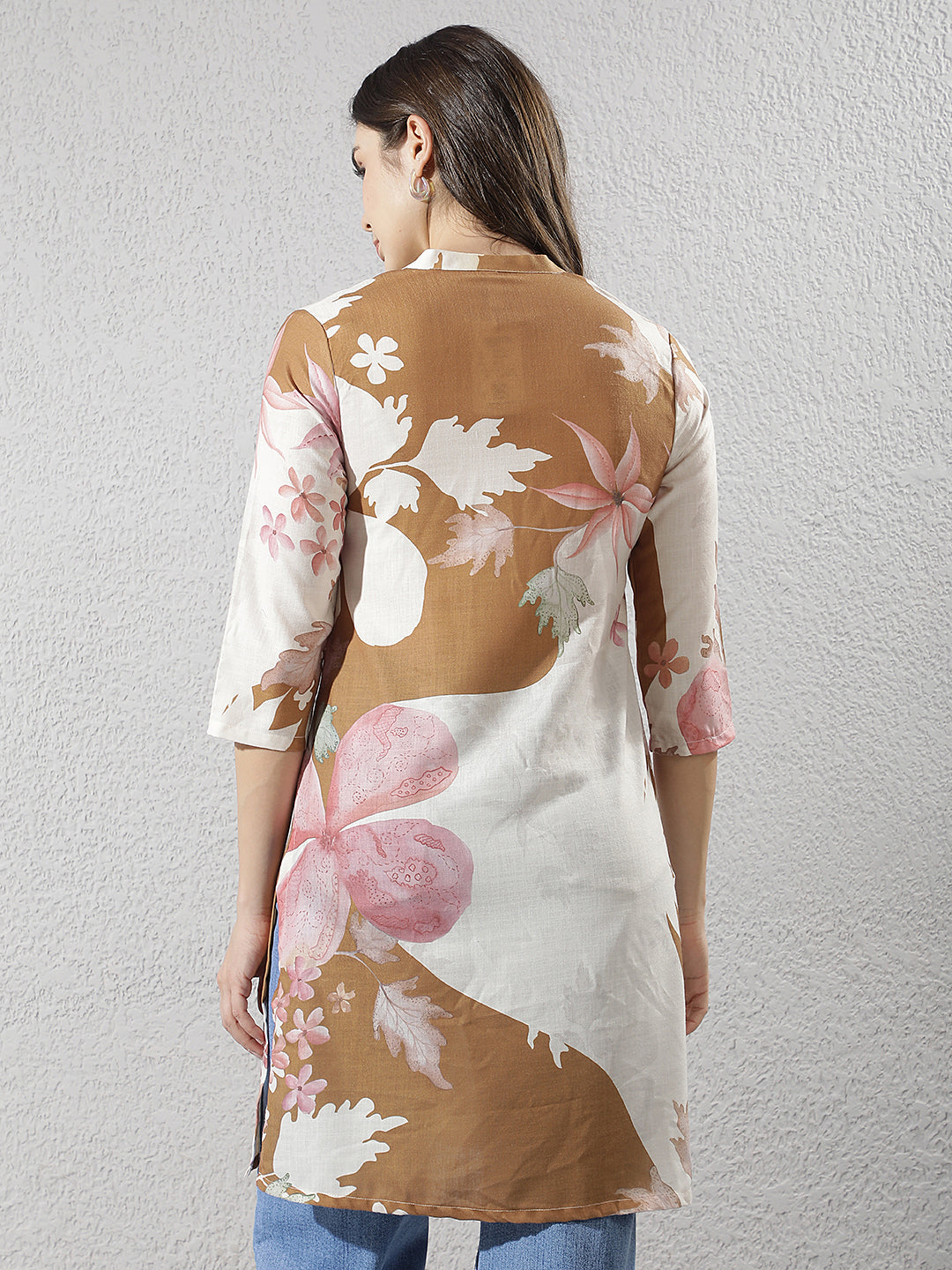 Multi-Color Floral Printed V-Neck Top