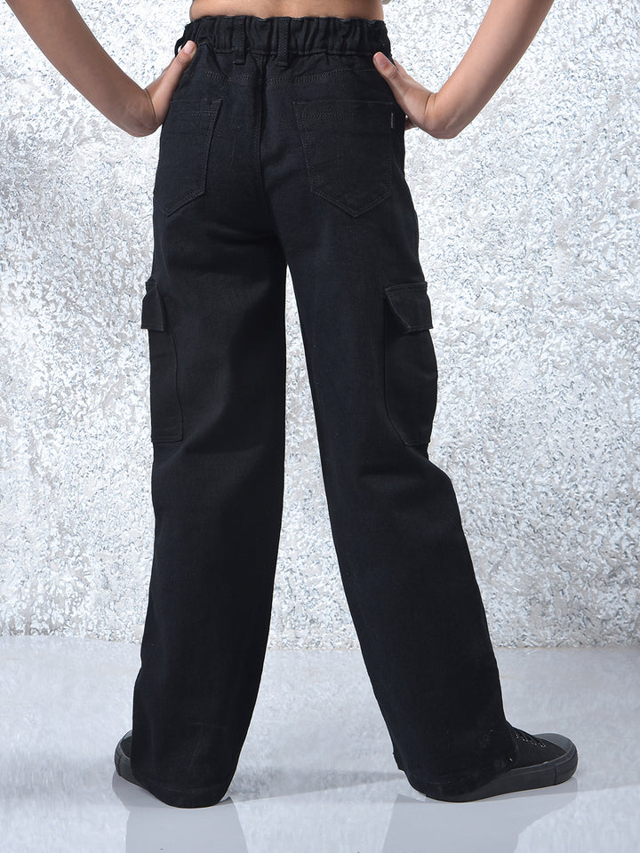 Navy Blue Relaxed Loose Fit Denim Jeans-Girls Jeans-Crimsoune Club