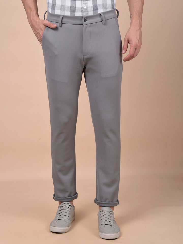 Sleek Silhouette Grey Knitted Trousers
