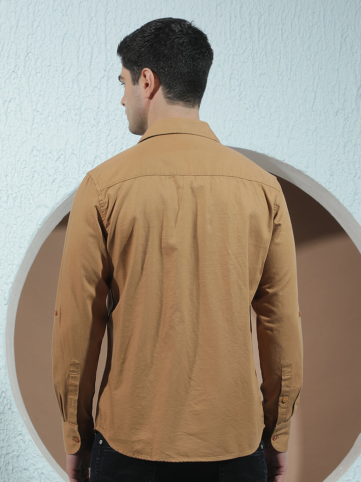 Mustard 100% Cotton Double Pocket Shirt