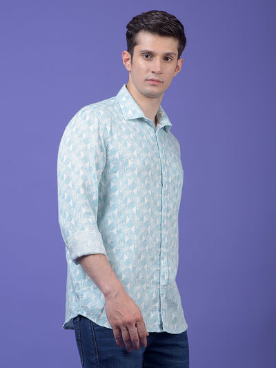 Green Printed 100% Cotton Shirt